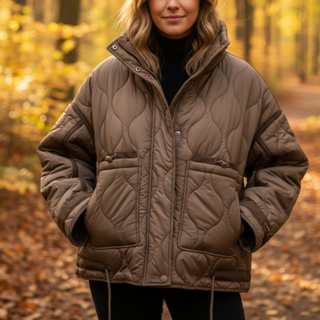 Mantel Damen gesteppt mit Stehkragen & Taschen – ArcticWave Winterjacke