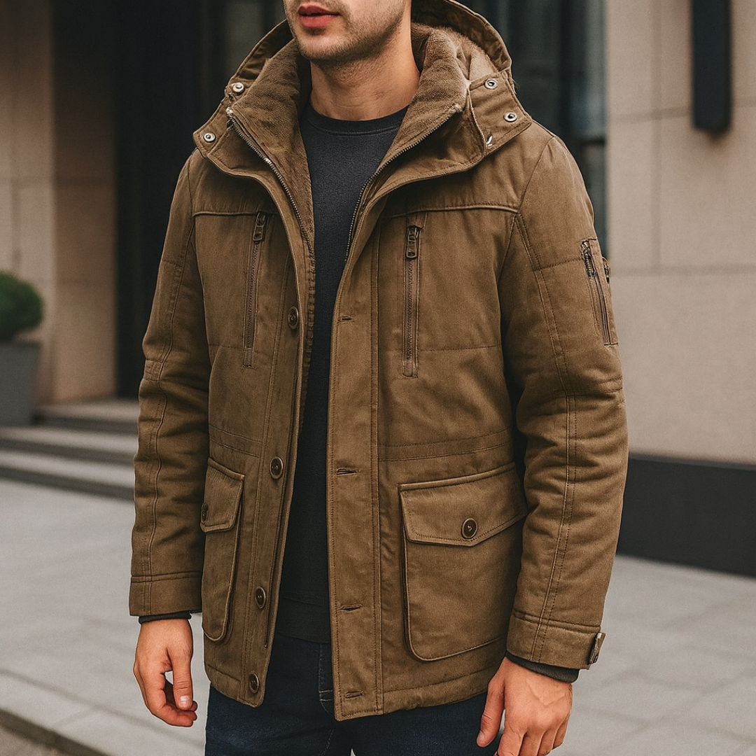Winterjacke mit Fleecefutter & Kapuze – Nordfell Explorer