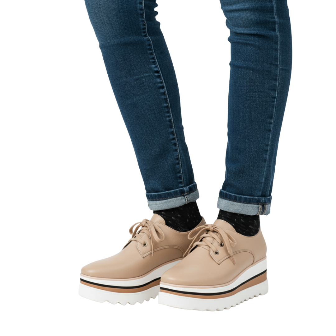 Nordspur | Solenne Plattform-Schnürschuhe