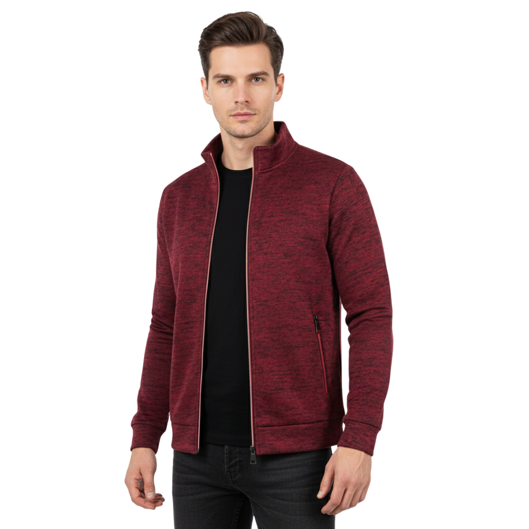 Herren Fleecejacke mit Reißverschluss – Thermo-Strick