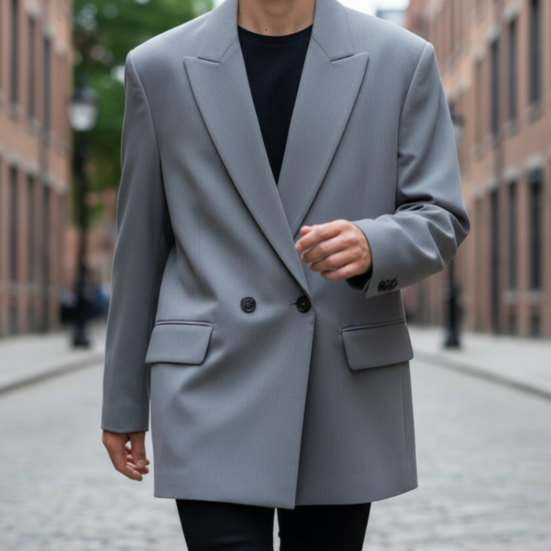 Mantel Damen mit Doppelreihigem Schnitt & Elegantem Office-Look – LioraBlaze Blazer