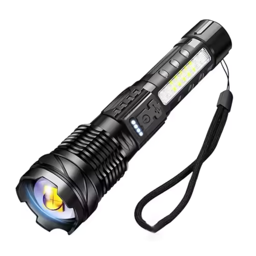 LED Taschenlampe XHP50 mit Seitenlicht – PowerBeam ZoomX