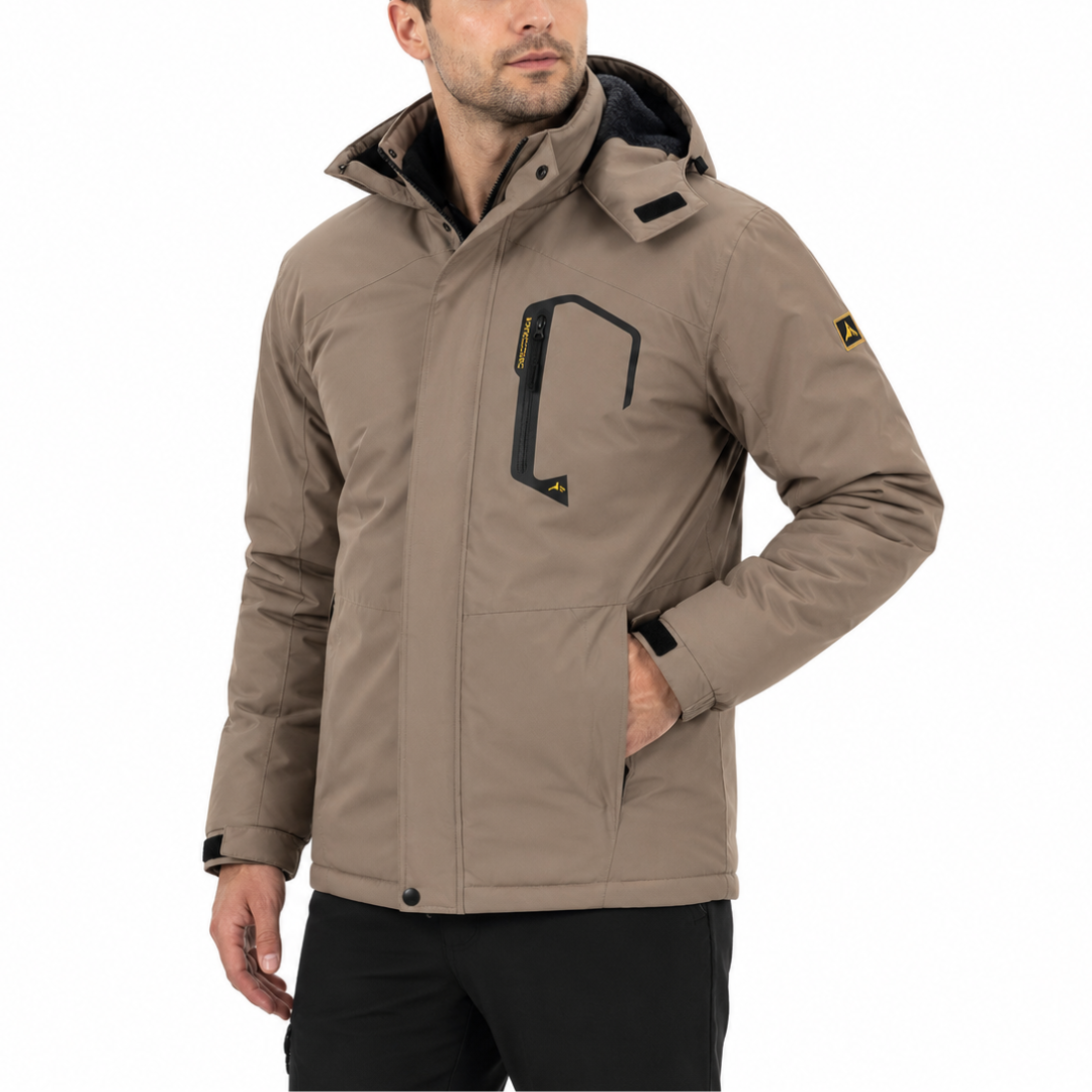 Wasserdichte Outdoorjacke für Herren – Mantel mit abnehmbarer Kapuze