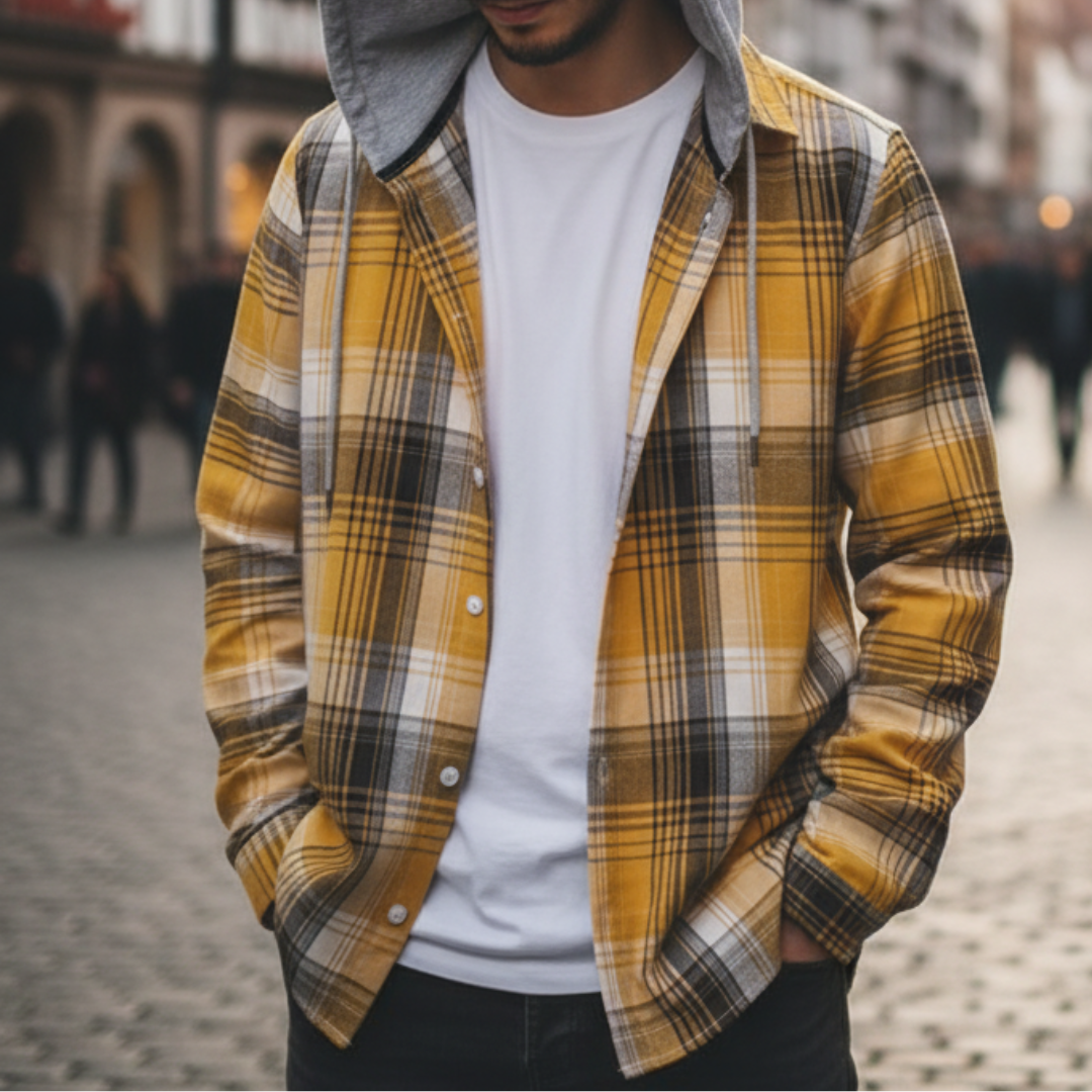 Flanell Pullover mit Kapuze & Karomuster – UrbanLoom Check
