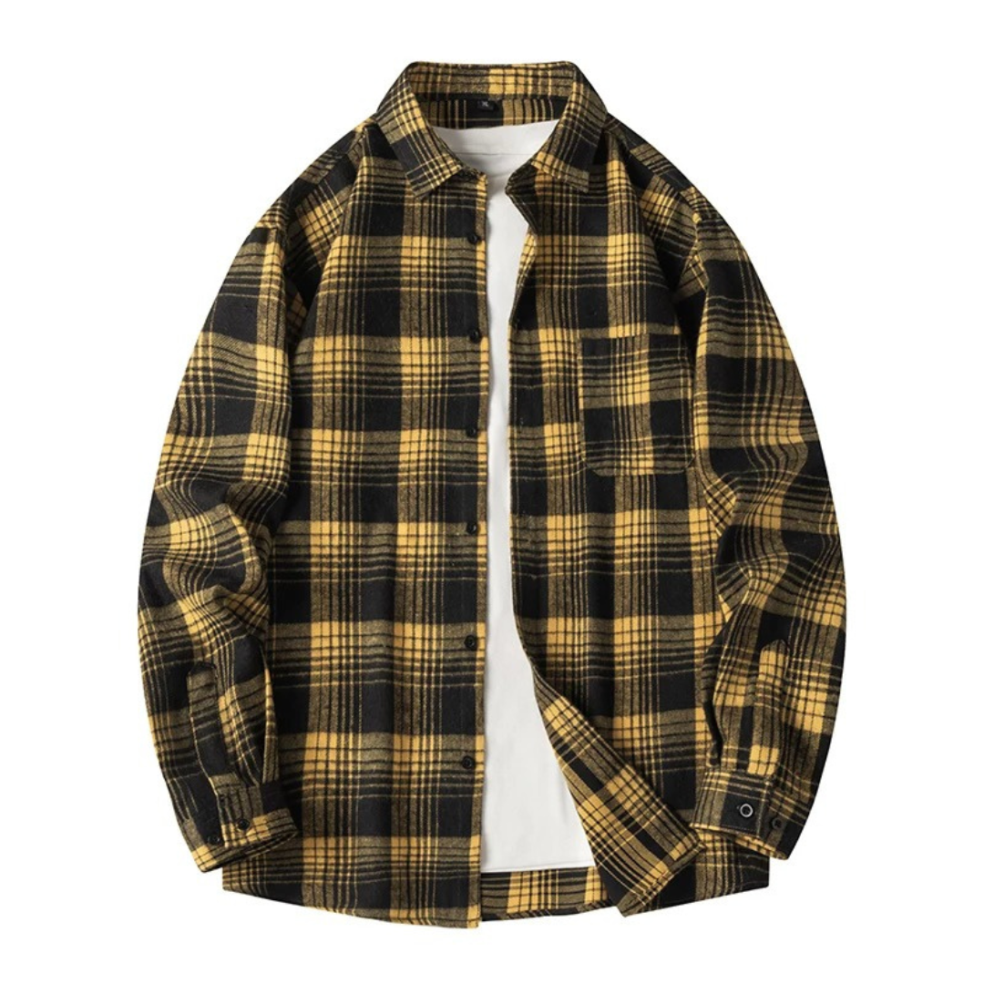 Herren Flanellhemd mit Karomuster & Oversized Fit | Weiches Holzfällerhemd