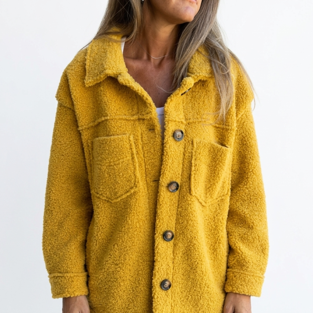 Teddyjacke Damen kurz & warm mit Reverskragen – CozySpring Jacket