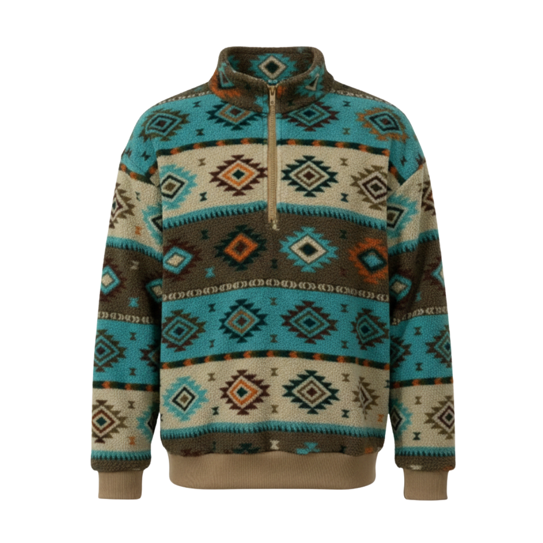 Nordspur | AlpinePattern Fleece-Pullover im Winterdesign