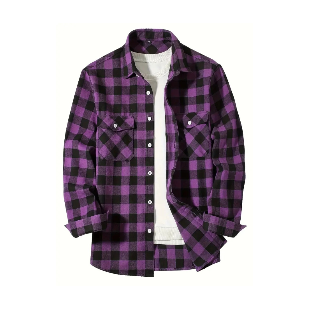 Herren Flanellhemd mit Karomuster | Leichtes Overshirt