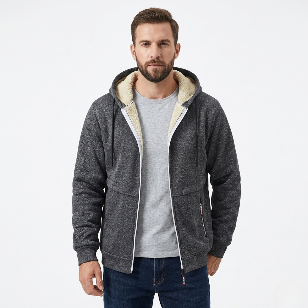 Nordspur | Schwere Kapuzenjacke mit Reißverschluss