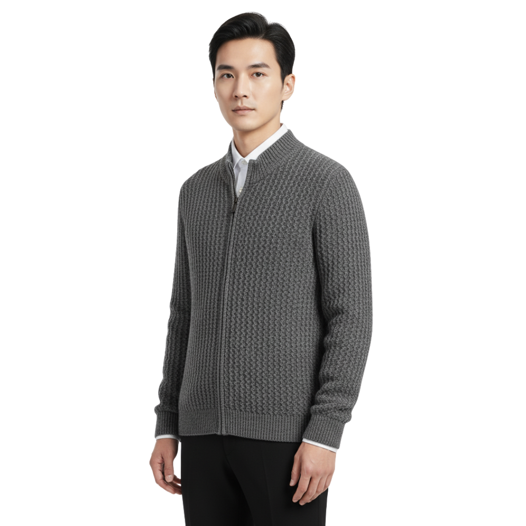 Nordspur | Sandridge Wollpullover mit Reißverschluss