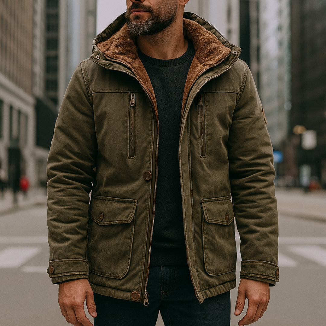 Winterjacke mit Fleecefutter & Kapuze – Nordfell Explorer