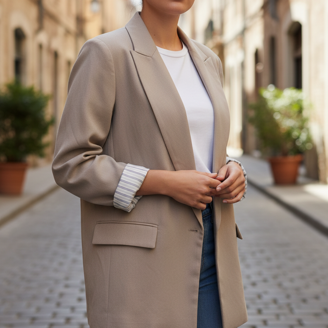 Mantel Damen mit Vintage-Revers & Taschen – Nordveil Blazer