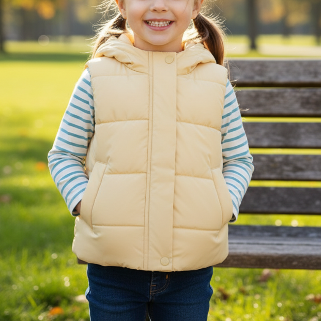 Weste mit Kapuze & leichter Wattierung – CozyCub Vest