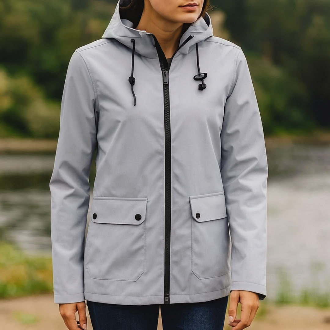 Wasserdichte Damenjacke mit Kapuze & Atmungsaktivem Komfort – RainChic Coat