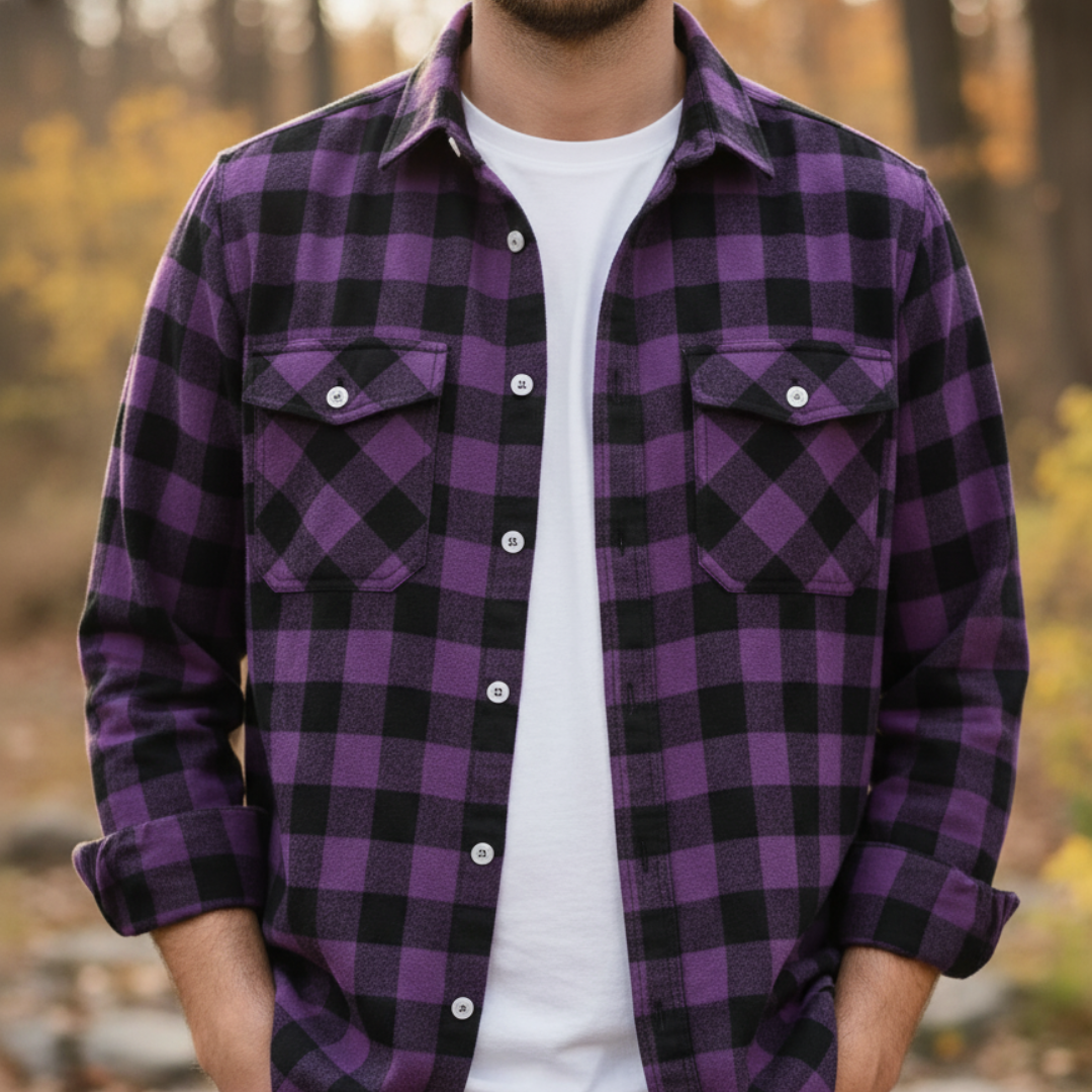Herren Flanellhemd mit Karomuster | Leichtes Overshirt