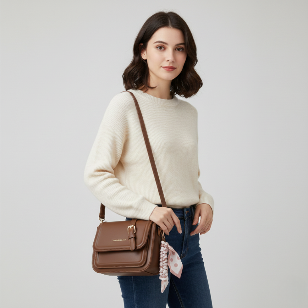 Nordspur | Kleine quadratische Schultertasche aus PU-Leder
