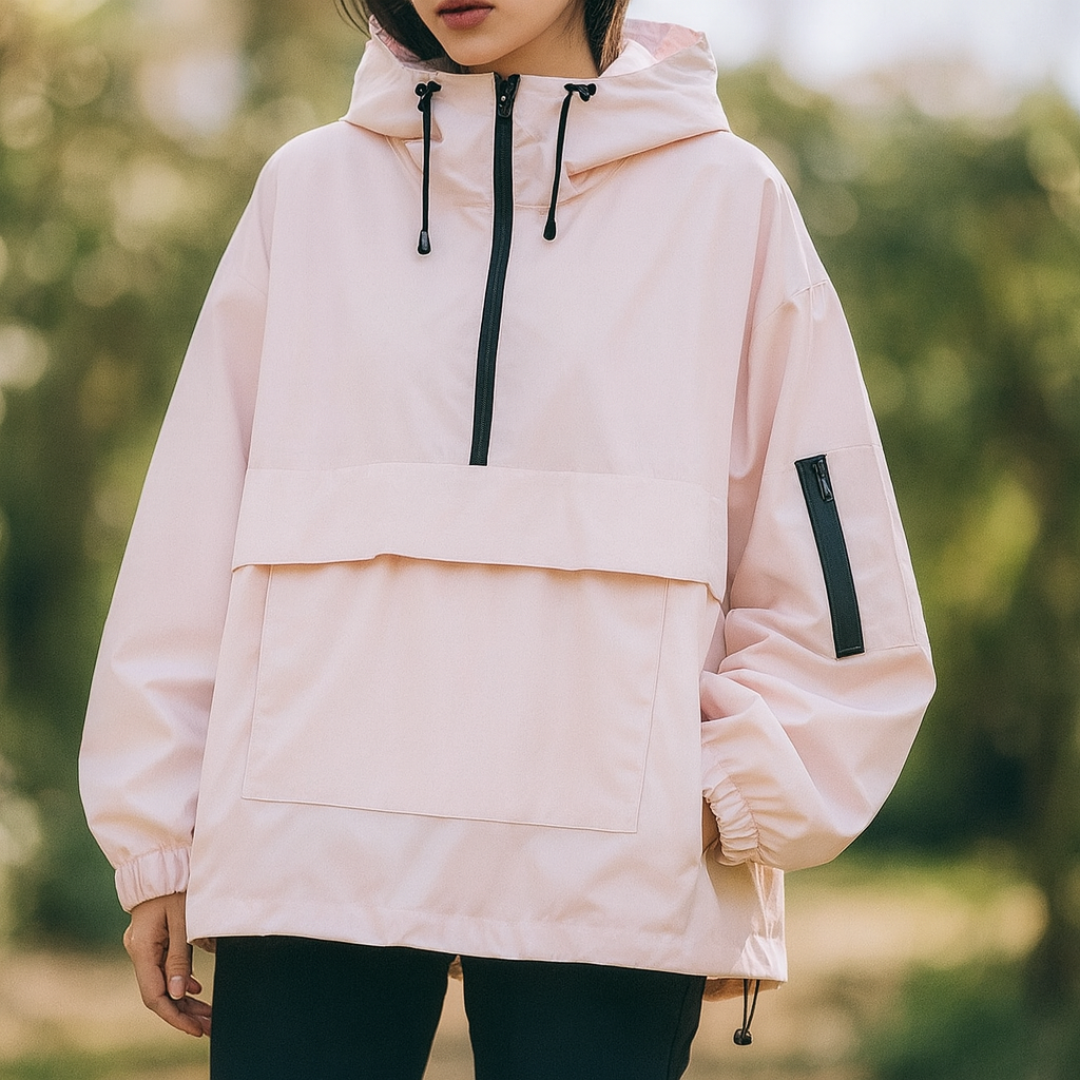 Wasserdichter Allwetter-Mantel mit Kapuze & Fronttasche – StormShield Parka