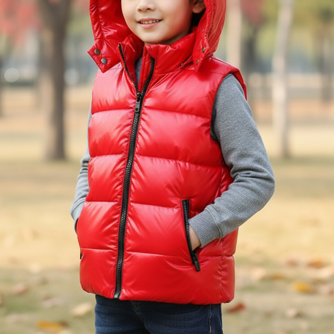 Weste für Kinder mit Kapuze & Glanzoptik – FrostShell Vest