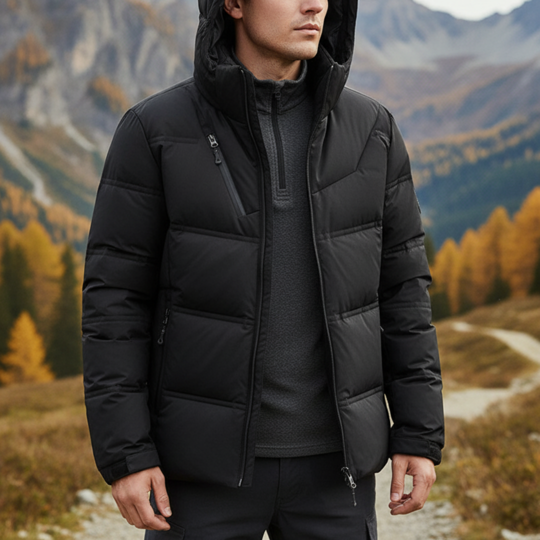 Jacke Herren Winter Warm mit Kapuze & Daunenoptik – NordGlacier Parka