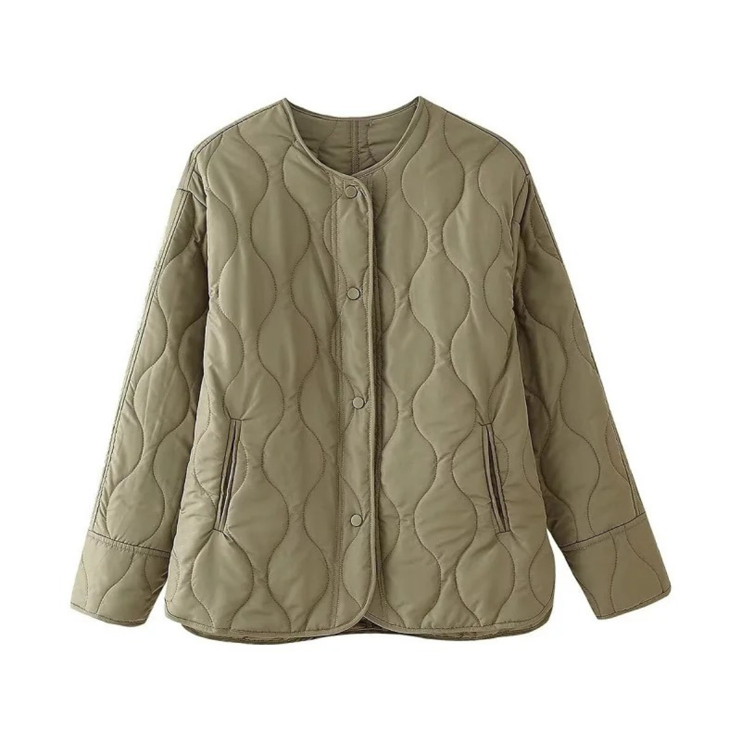 Mantel Damen wattiert & gesteppt mit Druckknöpfen – Quiltaura Coat