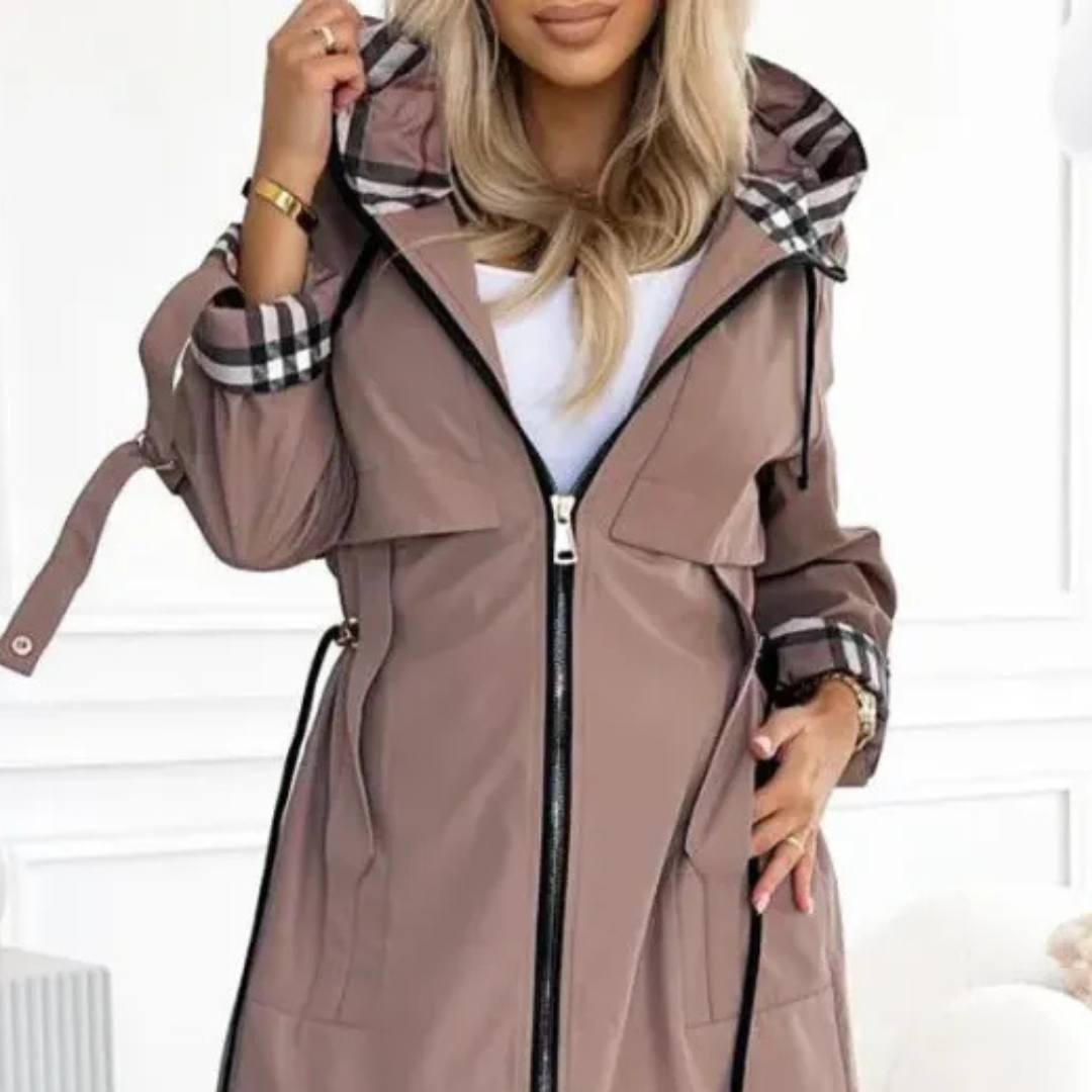 Wasser- und winddichter Damenmantel mit Kapuze – Nordlyn Zip Coat