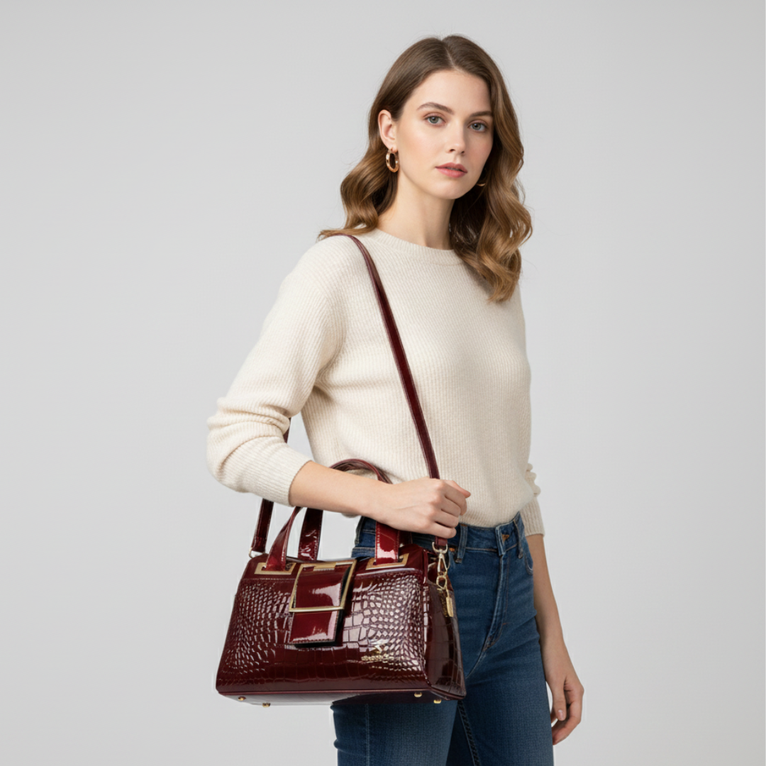 Nordspur | Große Lack-Tote-Tasche