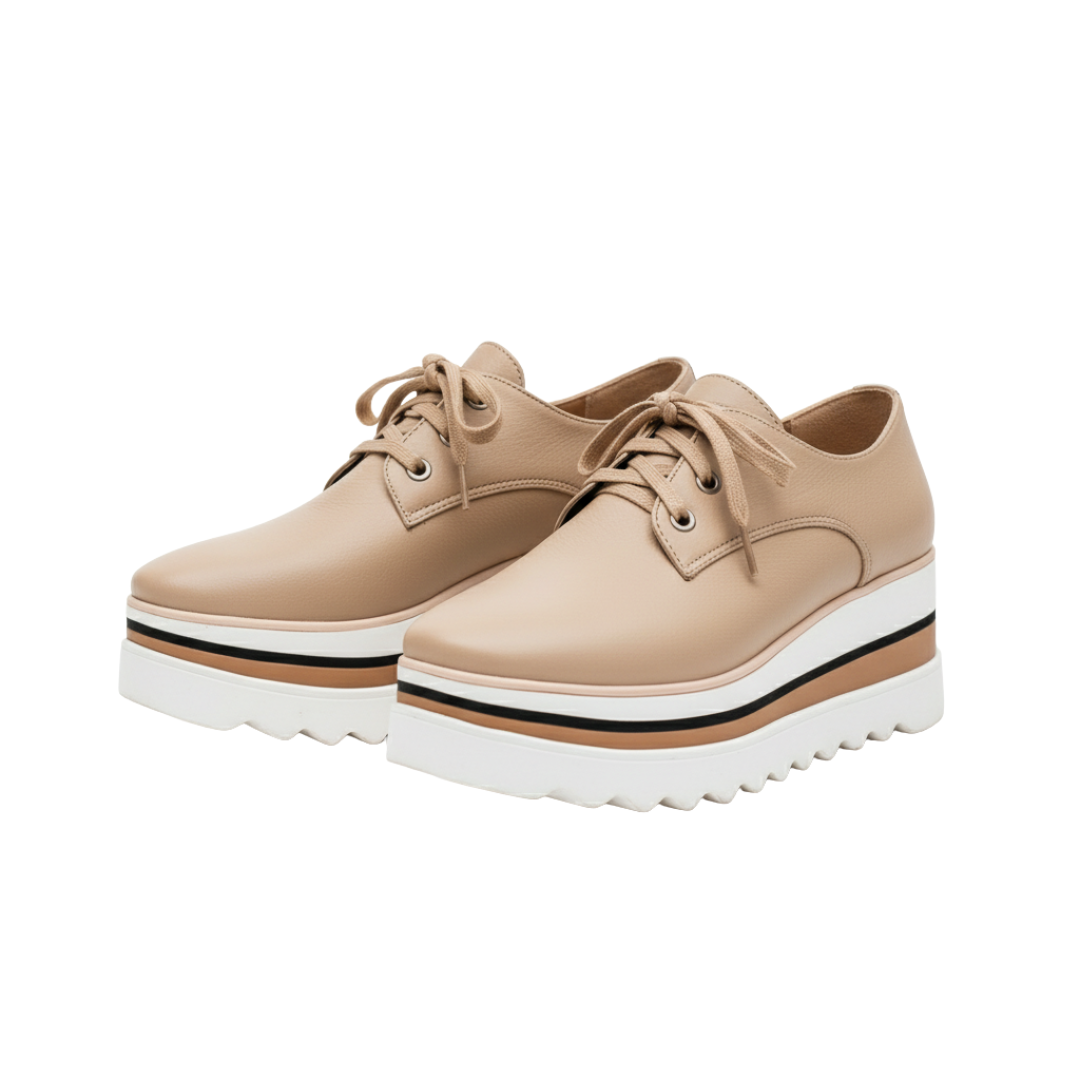 Nordspur | Solenne Plattform-Schnürschuhe