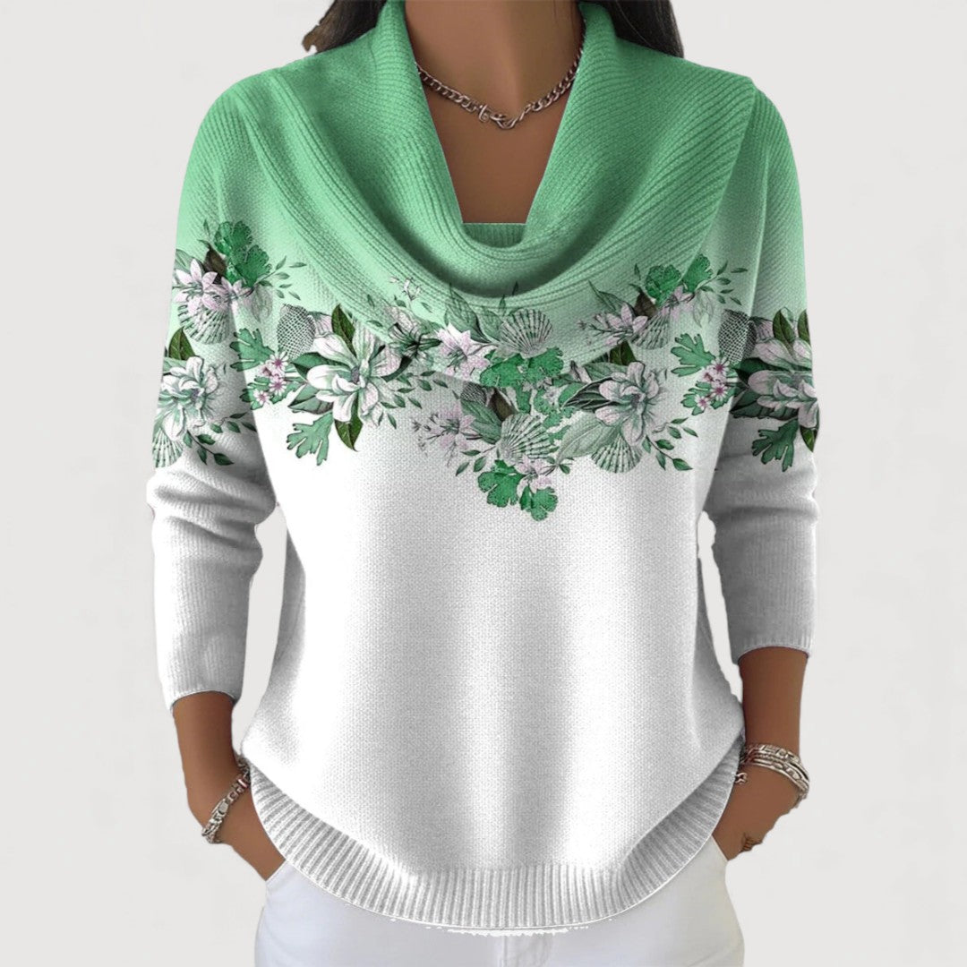Floraler Rollkragenpullover