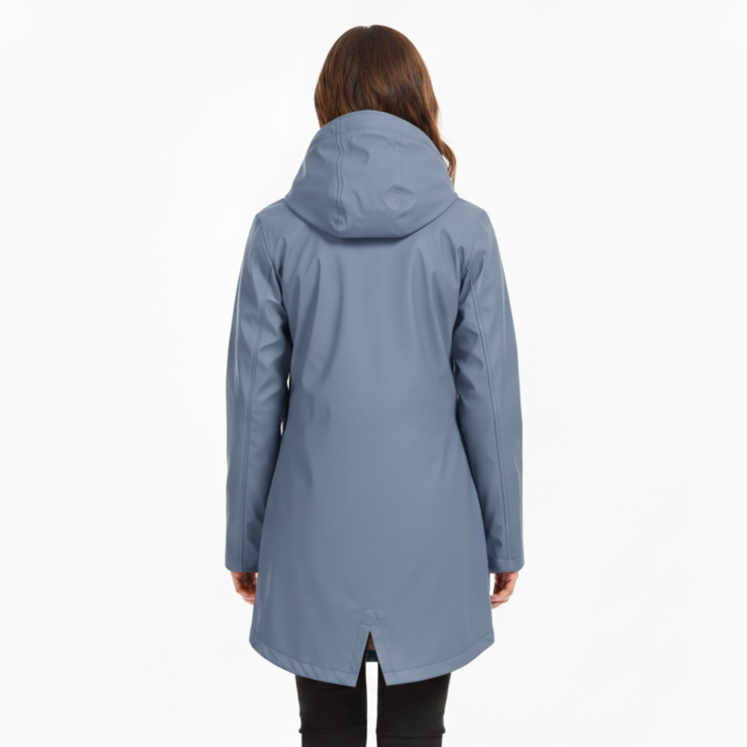 Wasserdichter Damenmantel mit Fleece-Futter und Kapuze – Warme Winter-Regenjacke