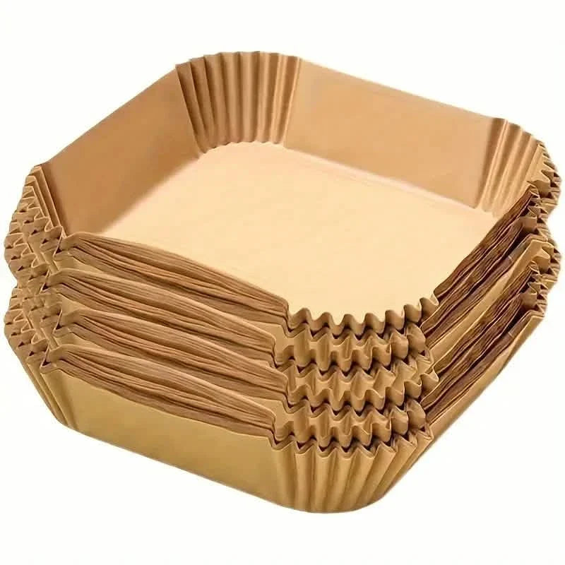 50-teilig: Einweg-Papiereinlagen für Heißluftfritteuse geeignet für 2 - 8 Quart