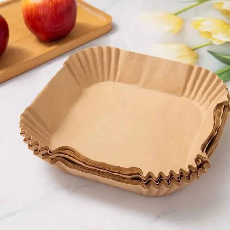 50-teilig: Einweg-Papiereinlagen für Heißluftfritteuse geeignet für 2 - 8 Quart