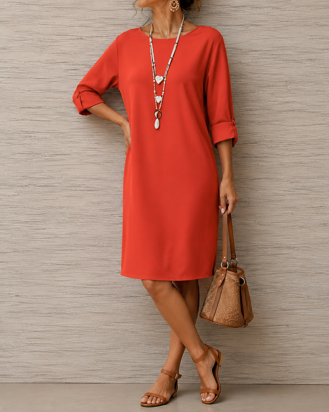 Odette Bauchkaschierendes Midi-Kleid