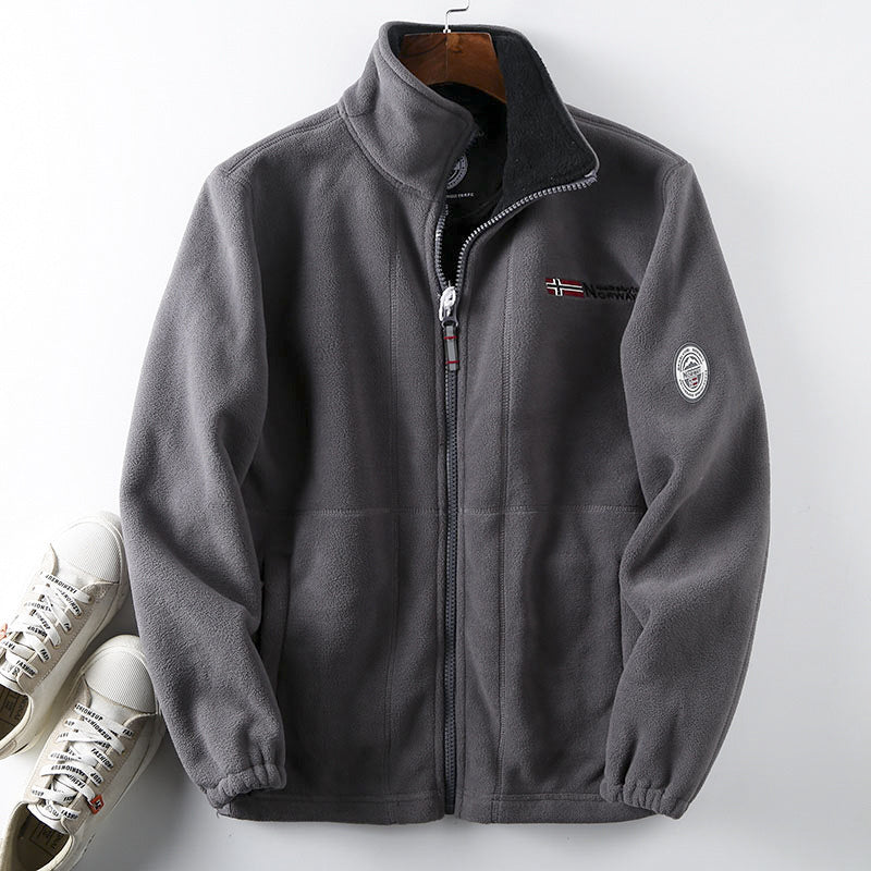 Herren dicker Wollmantel mit Plüschfütterung, große Größen, warm und bequem für Herbst und Winter