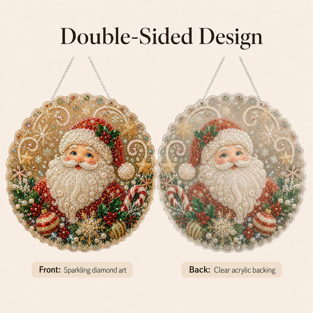 Weihnachts-Perlen-Diamond-Art-Hängeornament-Set