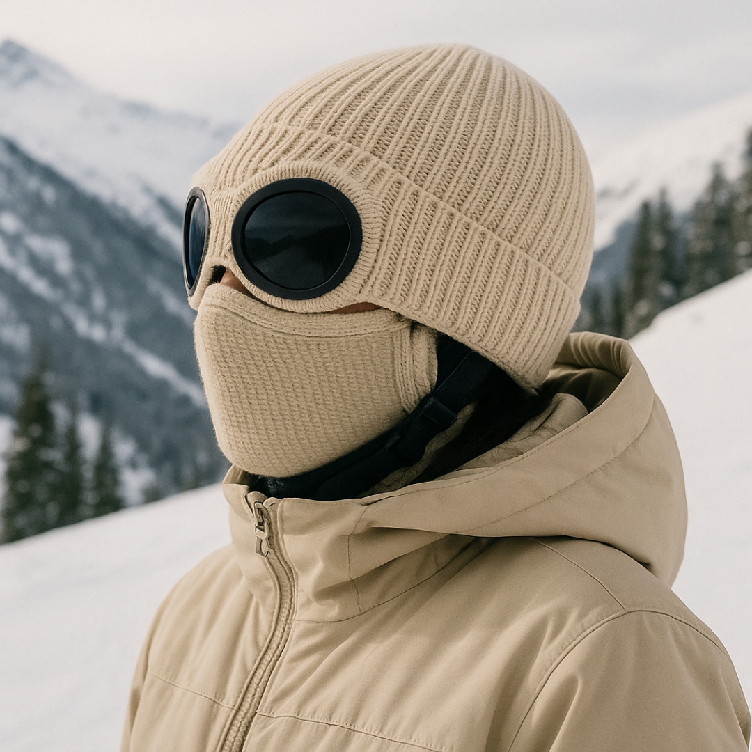 Strickmütze mit integrierter Brille – FrostSicht Unisex