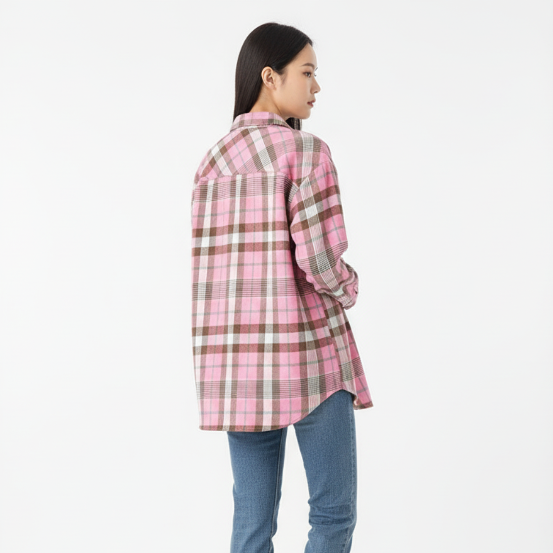 Flanellbluse mit Karomuster | Weiche Overshirt-Bluse für Damen