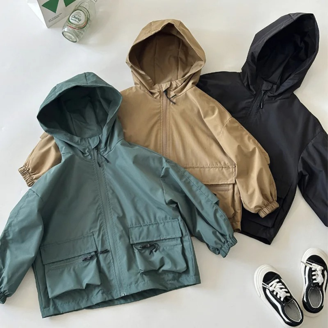Jacke Jungen wasserdicht mit Kapuze & Reißverschluss für Frühling & Herbst – StormGuard Kids Jacket