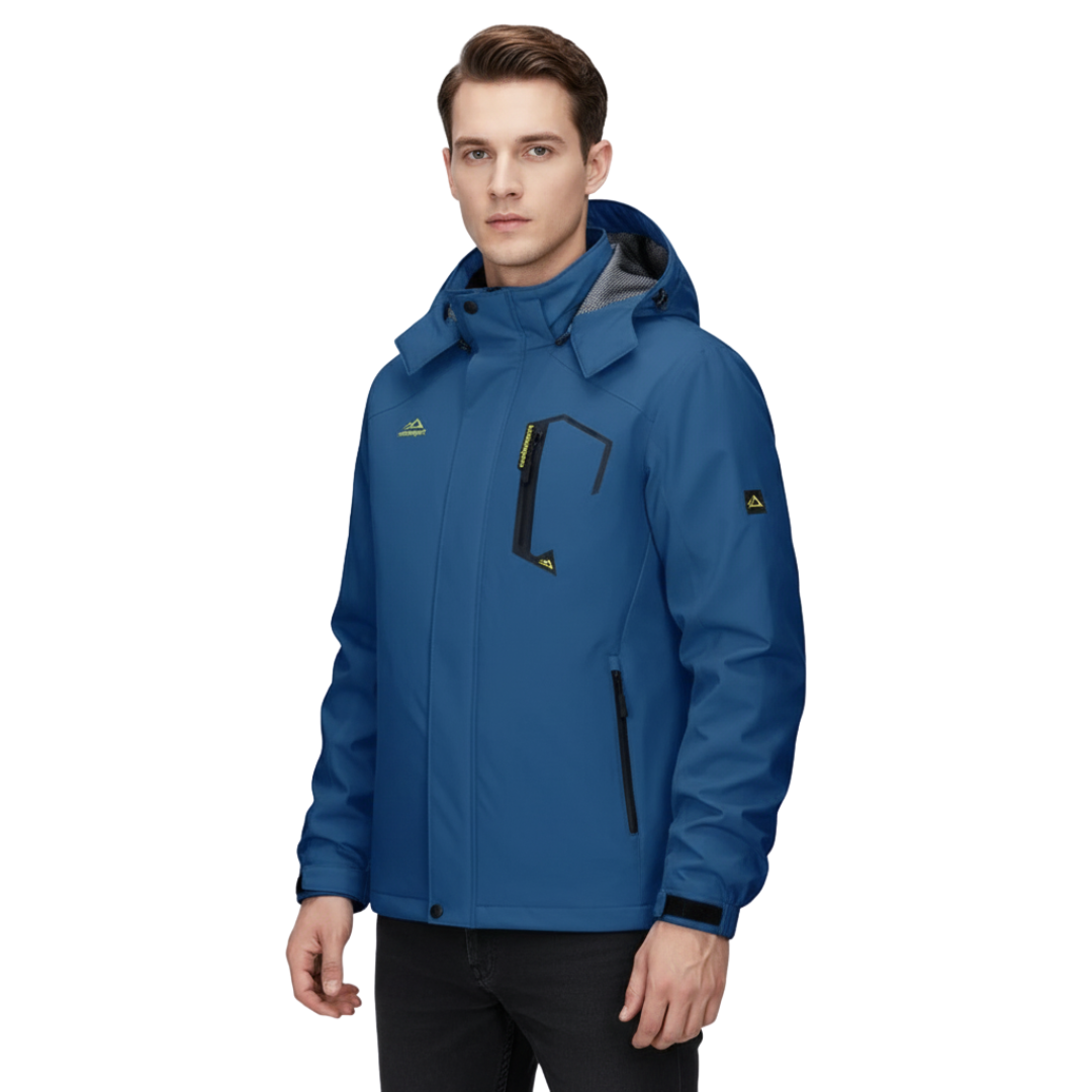 Wasserdichte Outdoorjacke für Herren – Mantel mit abnehmbarer Kapuze