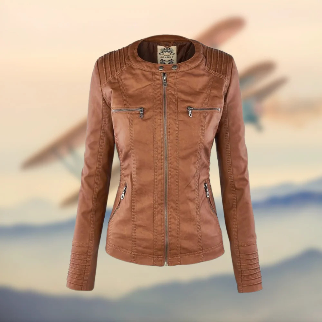 Vegane Damenjacke mit Kapuze & figurbetontem Schnitt – UrbanGrace Jacket