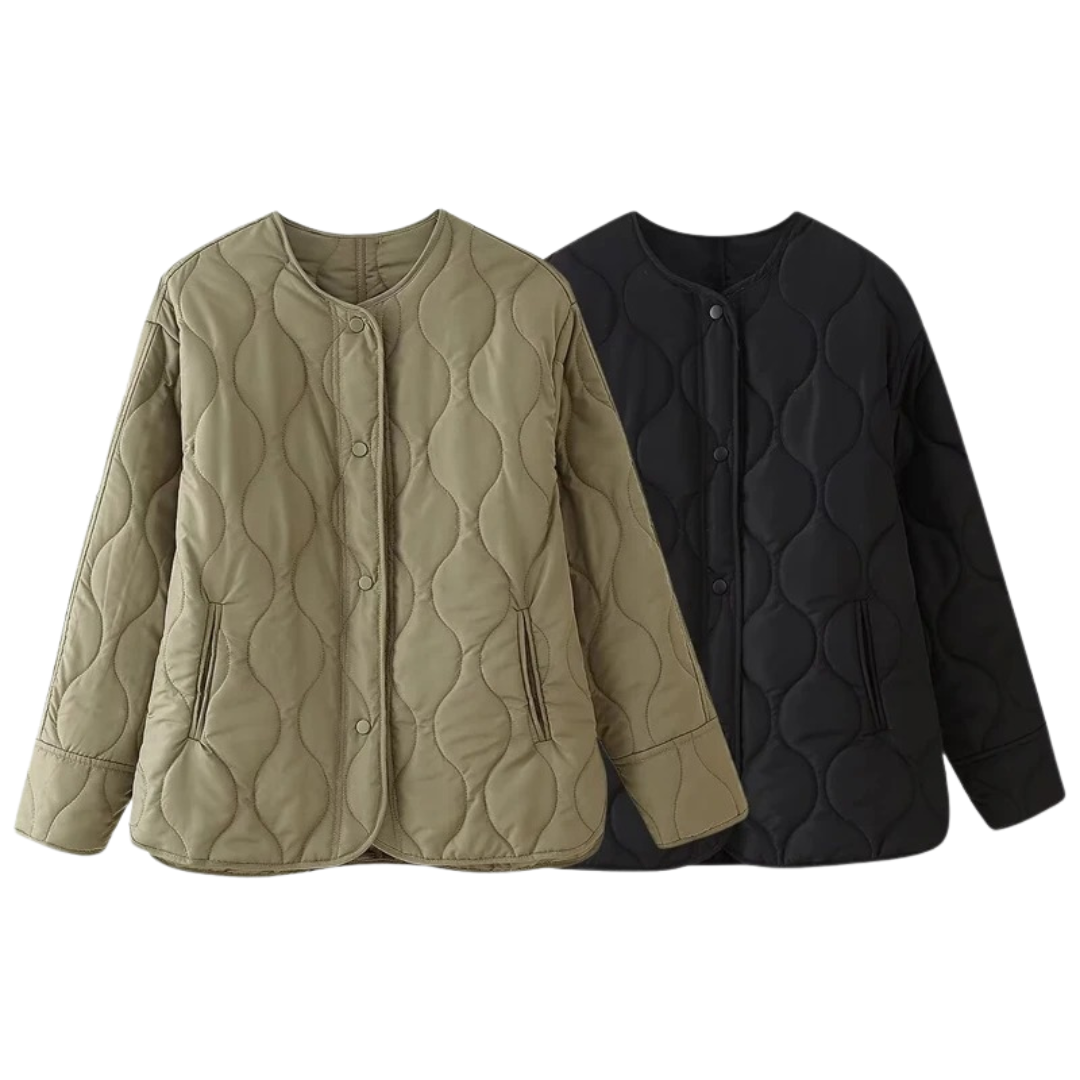 Mantel Damen wattiert & gesteppt mit Druckknöpfen – Quiltaura Coat