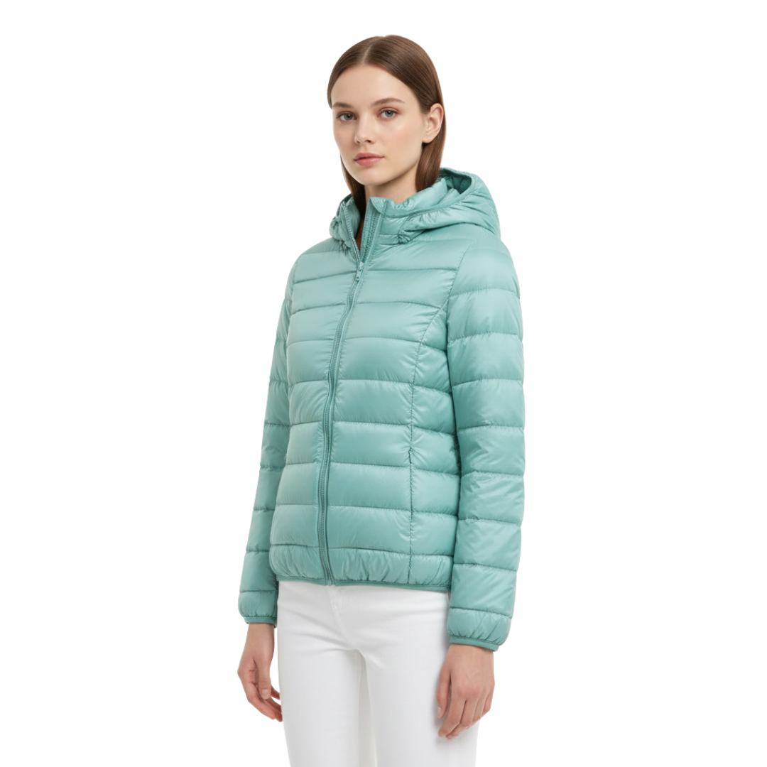 Wasserdichte Steppjacke mit Kapuze – Winddichter Wintermantel