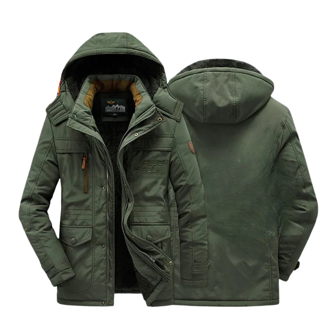 Winterjacke Herren mit Kapuze & Windschutz – NordGlacier Parka