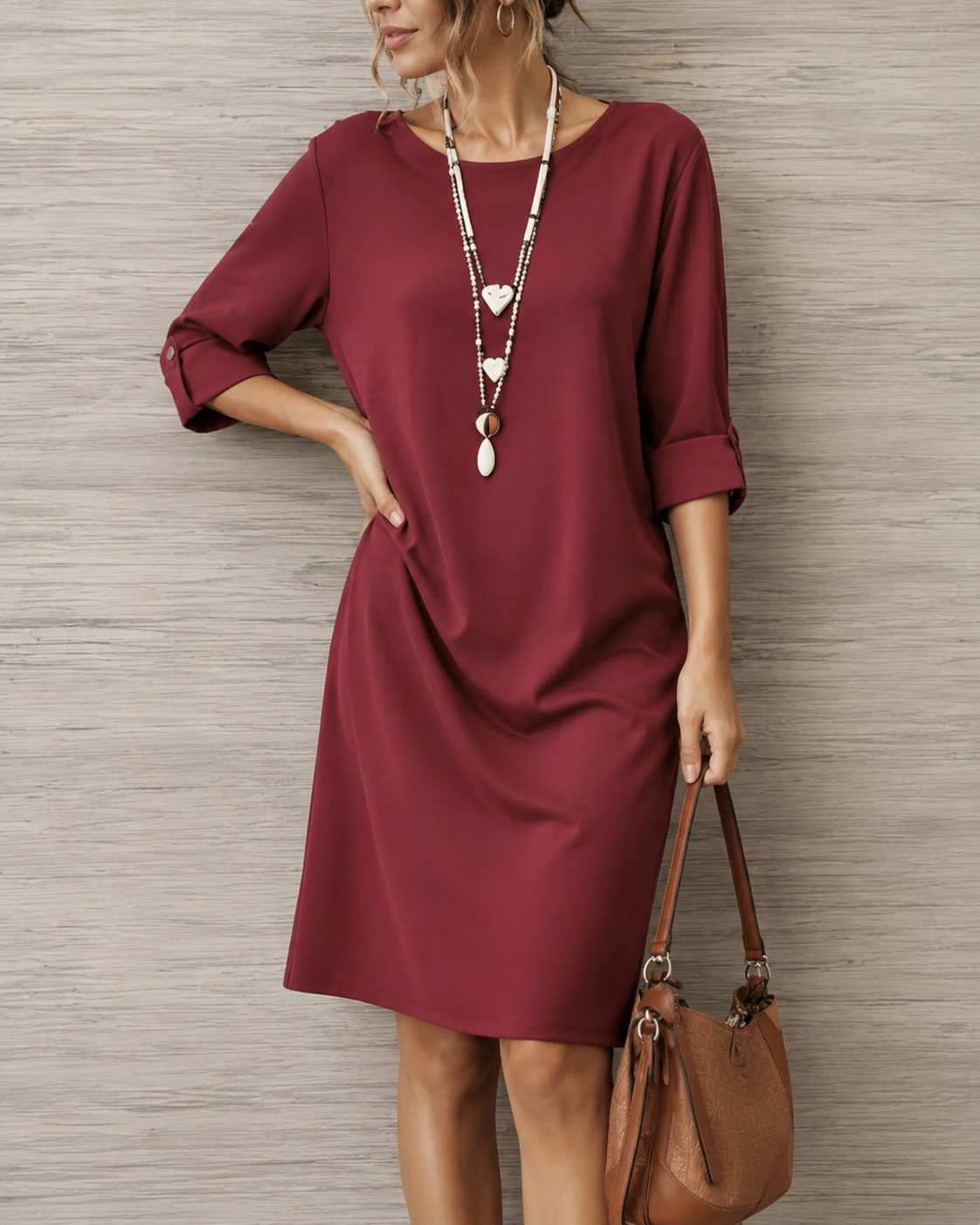 Odette Bauchkaschierendes Midi-Kleid