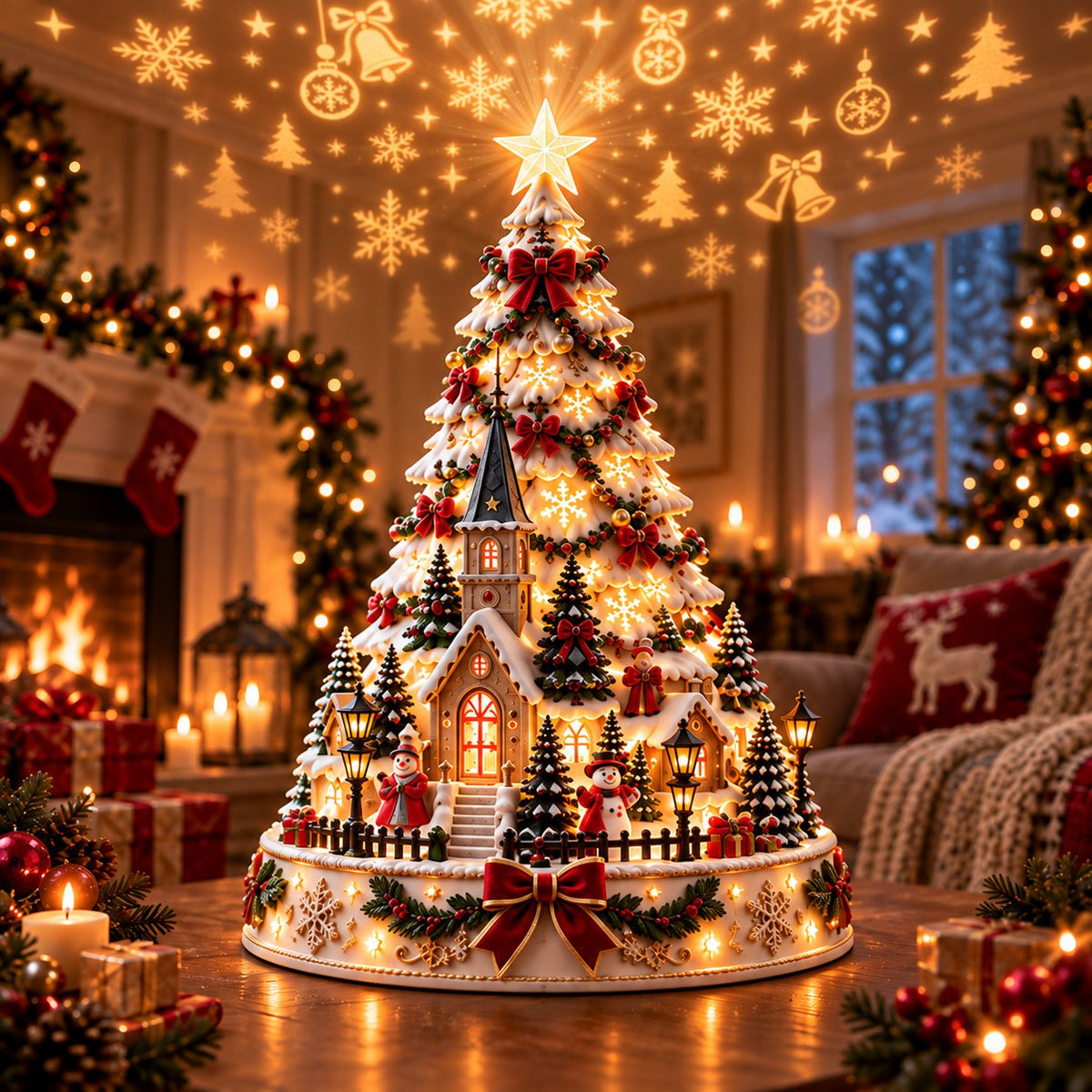 Weihnachtsdorf-Lichtlandschaftsbaum