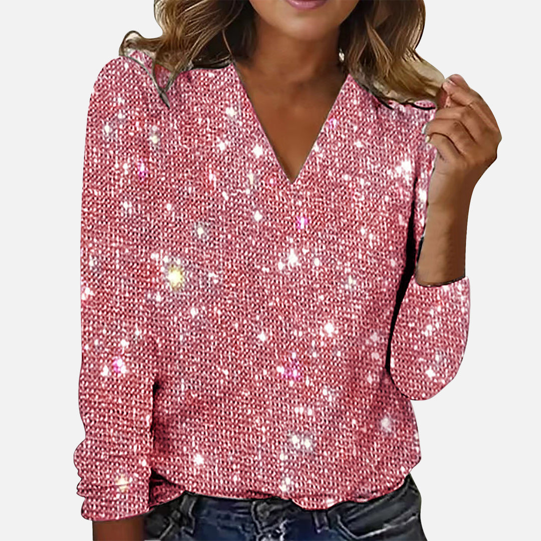 Emma - Diamantbluse Mit V-Ausschnitt