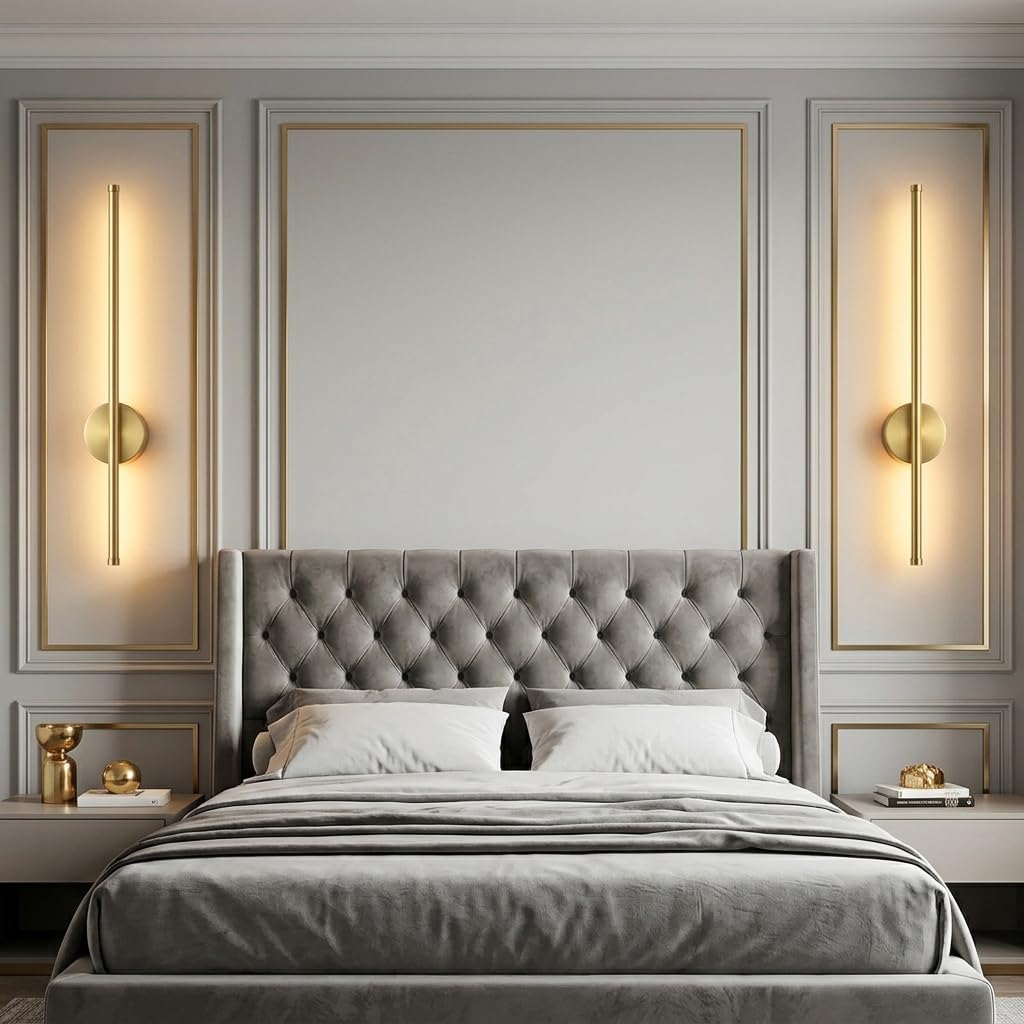 Wiederaufladbare Wandlampe Gold, 50 cm – Dimmbare LED-Wandleuchte