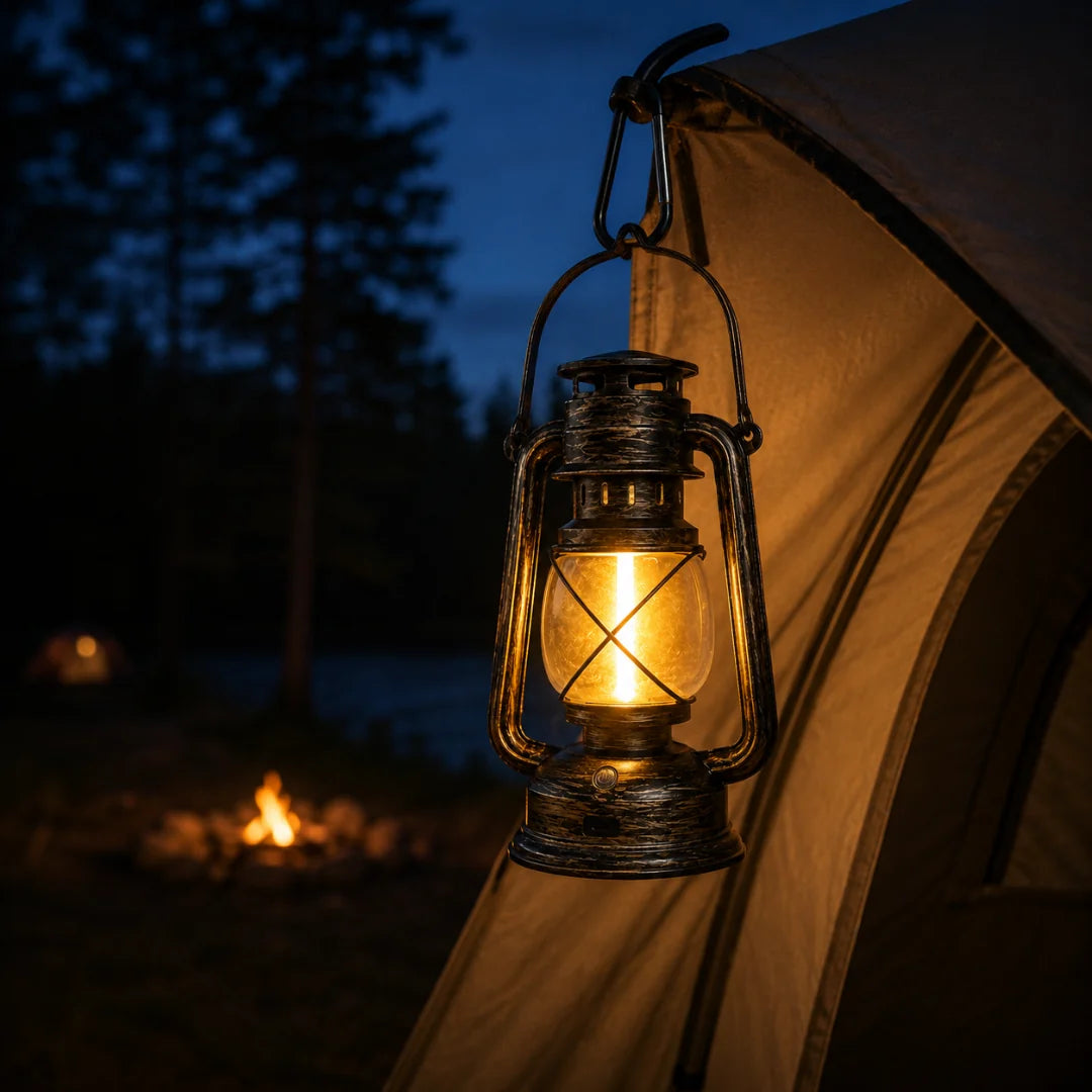 Nordspur | Flambourne Wiederaufladbare Laterne im Vintage-Stil mit Flammeneffekt