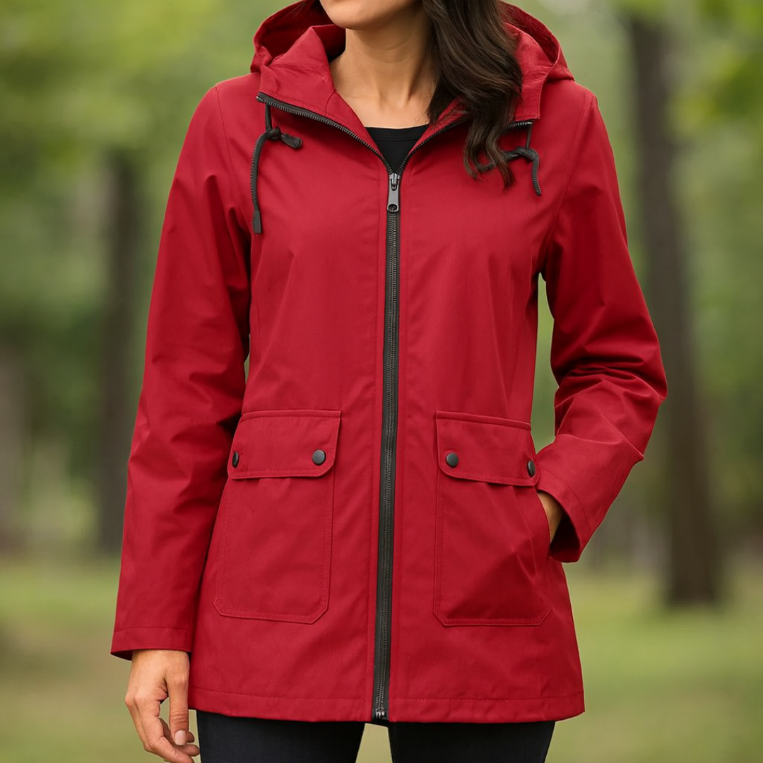 Wasserdichte Damenjacke mit Kapuze & Atmungsaktivem Komfort – RainChic Coat