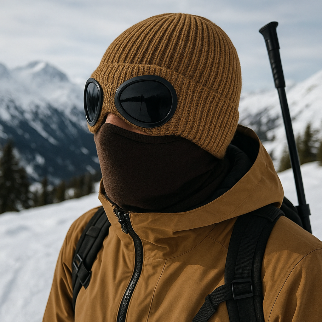 Strickmütze mit integrierter Brille – FrostSicht Unisex