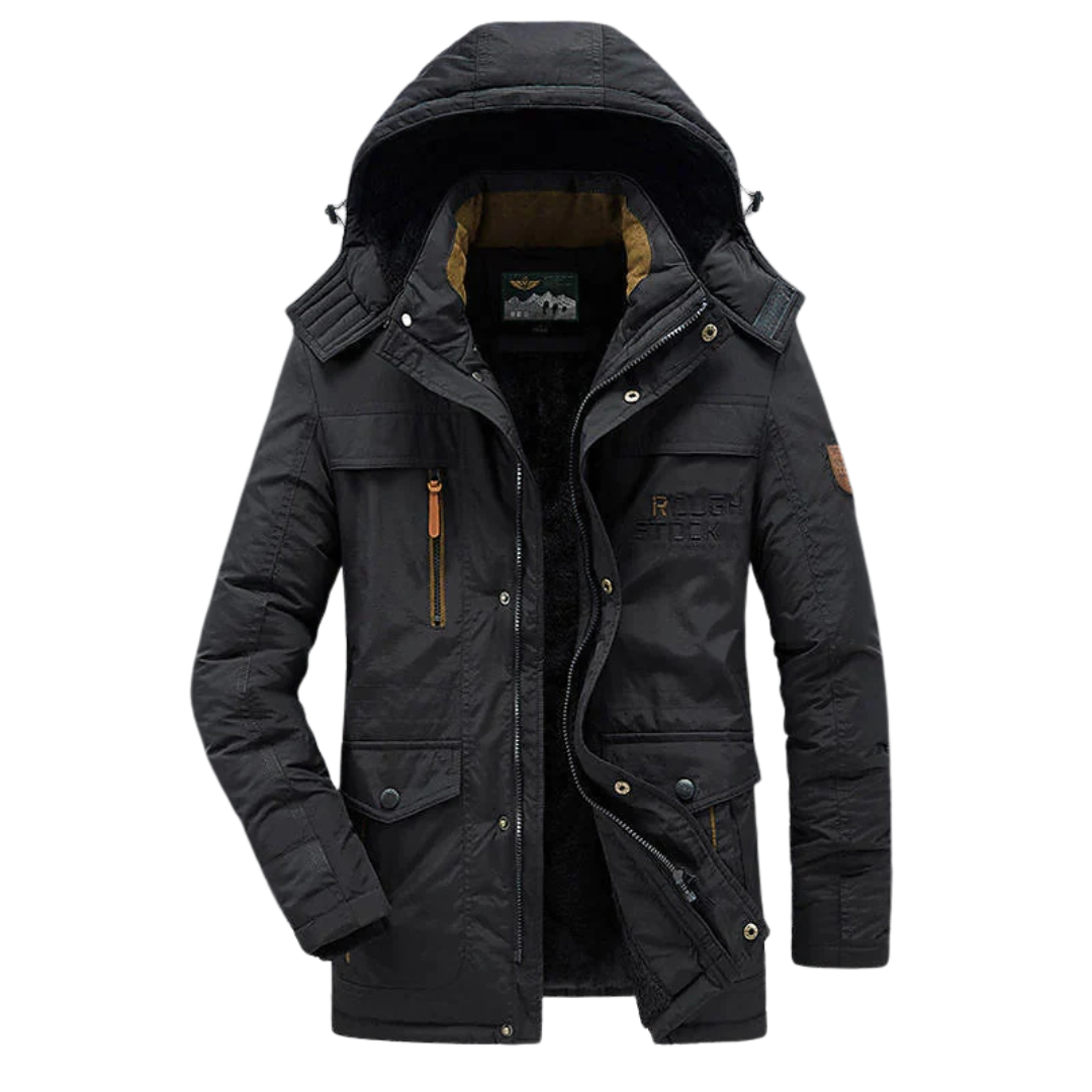 Winterjacke Herren mit Kapuze & Windschutz – NordGlacier Parka